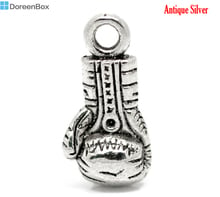 Doreen Box Lovely 20 Silver Color Boxing Glove Charm Pendnats 22x11mm  (B14050) 2024 - buy cheap