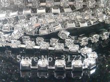Diamantes de imitación de cristal taza cadena SS8 de cristal de diamantes de imitación de plata base color claro 20 yardas/rollo/lote al por mayor y al por menor envío gratis 2024 - compra barato