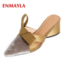 ENMAYLA punta Tacón cuadrado Casual Slip-On zapatos para mujer zapatos de las mujeres zapatos de tacón alto zapatos de mujer zapatos de talla 34-40 ZYL2055 2024 - compra barato