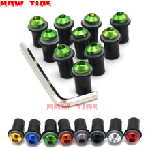 10Ps Motorcycle 5mm high quality Windshield Bolts Screw Nut Fastener Kit For KAWASAKI NINJA 250R/300 ZZR 400 versys 650/1000 2024 - buy cheap