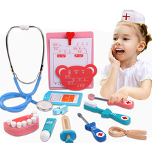 5PCS/Set Wooden Toys Funny Pretend Play Real Life Cosplay Doctor Game Toy Dentist Medicine Box Pretend Doctor Play For Children 2024 - buy cheap