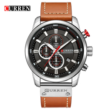 New Mens Watches Fashion Casual Waterproof Chronograph Quartz Watch Men Date Leather Sport Military Male Clock CURREN 8291 2024 - buy cheap