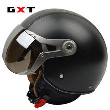 GXT helmet vespa Retro motorcycle helmet casque moto 3/4 open face motocross helmet visor fox motocross 2024 - buy cheap
