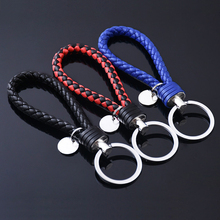 Unisex Braided Leather Rope Handmade Waven Keychain Leather Key Chain Ring Holder for Car Keyrings Men Women KeyChains 20pcs 2024 - buy cheap