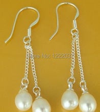 New Natural Freshwater Pearl White  7-8mm Drop Earrings 2024 - buy cheap