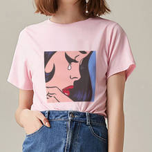 Women T-shirts Pink Tops Funny Graphic Printed Kawaii Fashion Casual Streetwear Summer Short Sleeve Ladies Tee Shirt Plus Size 2024 - buy cheap