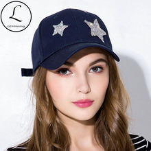 GZhilovingl Summer Adult Star Rhinestones Cotton Baseball Caps Casquette 2019 Solid Women Hip hop Fitted Snapback Hat For Ladies 2024 - buy cheap