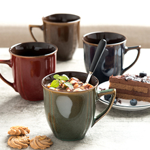 European retro coffee mug cup ceramic mug with spoon milk Breakfast cup home office tea cup Fancy Gift for Tea Drinkware 2024 - buy cheap