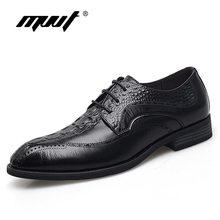 MVVT/мужские оксфорды из натуральной кожи; кожаные модельные туфли с крокодиловым принтом; Мужская официальная обувь; модная мужская обувь на плоской подошве в британском стиле 2024 - купить недорого
