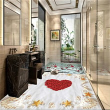 wellyu Beach shells starfish roses 3D floor bathroom floor tiles custom large mural pvc waterproof thick wear resistant 2024 - buy cheap