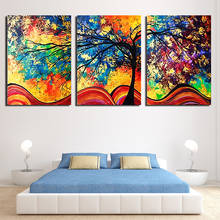 HD Wall Art Home Decor Living Room Painting 5 Panel Colourful Tree Landscape Modular Pictures Printed Modern Canvas Framed 2024 - buy cheap