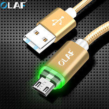 Olaf Micro usb-кабель светодиодный свет быстрая зарядка Micro usb type c зарядное устройство адаптер для samsung Xiaomi huawei мобильный телефон USB C кабель 2024 - купить недорого
