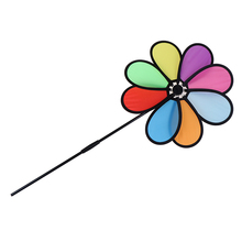 Flor dazy de arco-íris colorida giratório moinho de vento jardim quintal decoração ao ar livre brinquedos para crianças 2024 - compre barato