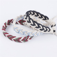 New 1pc Handmade Weave Braided Bracelets Bangles For Women Bohemian Vintage Cotton Rope Cheap Ethnic Charm Bracelets Jewelry 2024 - buy cheap