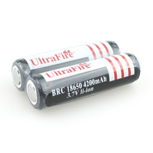 U-F BRC18650 4200mAh 3.7V Li-ion Rechargeable Battery With Protected PCB  (1 pair) Flat Head Power Source for LED Flashlight 2024 - buy cheap