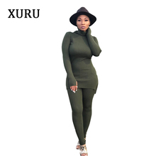 XURU autumn and winter women's jumpsuit cotton velvet jumpsuit two-piece sportswear casual long-sleeved women's large size over 2024 - buy cheap