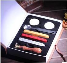 wax spoon candle Set wedding Vintage Chinese Retro candle sealing wax stamp custom logo Personalized stamp wood handle Box set 2024 - buy cheap