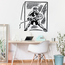 Lacrosse Player Goalkeeper Wall Vinyl Stickers Decals Mural Art Boys Bedroom Sport Nursery Wall Decal Removable Wallpapers LC087 2024 - buy cheap