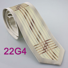 YIBEI Coachella Men's ties Bordered Beige Brown Checkers Stripes Woven Necktie fashion Neck Tie for men dress shirts Wedding 2024 - buy cheap