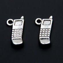 Оптовая продажа 50 шт тибетские серебряные подвески для телефона 18x9,5 мм 2024 - купить недорого