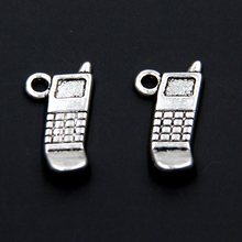 Wholesale 50pcs Tibetan Silver Phone Charms Pendants 18x9.5mm 2024 - buy cheap