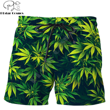 Plstar-shorts casual de verão com estampa 3d, roupa de rua masculina e feminina, cores verde, maconha, harajuku, novo, 2019 2024 - compre barato