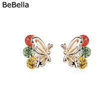 BeBella-pendientes de mariposa para mujer, aretes de cristal, 5 colores 2024 - compra barato