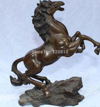 10 "Animal de bronce chino tallado caballo corriendo con palabras estatua 2024 - compra barato