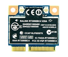 Оригинальная беспроводная карта Ralink RT3090BC4 300 Мбит/с 802.11b/n Половина мини PCI-E WIFI Bluetooth 3,0 комбинированная карта для HP SPS: 602992-001 2024 - купить недорого