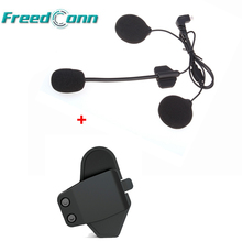 Freedconn fone de ouvido microfone mic & suporte montagem grampo para T-MAX capacete bluetooth intercom para rosto aberto/meia/flip capacete 2024 - compre barato