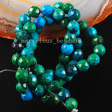 Free Shipping Beautiful Jewelry  4mm Green Faceted Azurite Round  Women Men Spacers Loose Beads 15.5"  PG6540 2024 - buy cheap