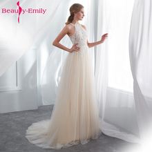 Beauty Emily-Vestidos de Noche formales de encaje blanco, vestido de noche largo de talla grande, elegante, para fiesta de graduación, 2018 2024 - compra barato