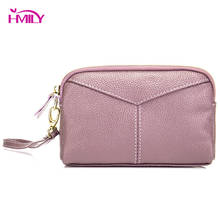 HMILY Female Clutch Phone Bag Genuine Leather Day Clutch Wallet Simple Style Hand Bag Ladies Cowhide Purse Daily Shopping Bag 2024 - buy cheap