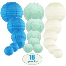 18 Uds. De farol de papel japonés chino redondo lampion linternas de boda papel lantaarn decoración de interiores al aire libre 2024 - compra barato