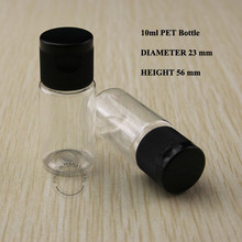 Free Shipping 100pcs/ot 10ml D23*H56mm PET Cream Emulsion Bottle Vials Lotion Bottle Cosmetic Packaging Container Black Flip Lid 2024 - buy cheap