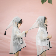 DINIWELL Hooded Tassel Transparent Raincoat Boy Girls Quality EVA Kids Baby Raincoat Children Windproof Poncho Rainwear Rainsuit 2024 - buy cheap