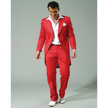 Terno masculino vermelho estiloso com jaqueta longa, melhores ternos para casamentos, smoking masculino bonito (jaqueta + calça + gravata), 2020 2024 - compre barato