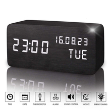 Nixie-Reloj de madera con Control de voz para niños, dispositivo electrónico de mesa de escritorio, Digital, sin Radio, despertador de cabecera 2024 - compra barato