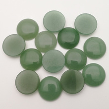 Fashion natural Green Aventurin stone beads 25mm round cab cabochon no hole Wholesale 12pcs for DIY jewelry making free shipping 2024 - buy cheap