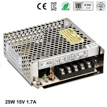 Controlador del interruptor de la fuente de alimentación de la mejor calidad 15V 1.7A 25W para la entrada de la tira de LED AC 100-240V a DC 15V envío gratis 2024 - compra barato