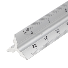 Régua de escala triangular de alumínio, régua de escala triangular profissional para arquiterura desenho técnico engenharia, ferramentas de medição e aferição g08 e envio direto