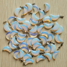 2019 fashion high quality opal stone crescent moon shape charms pendants for DIY jewelry making Wholesale  50pcs free shipping 2024 - buy cheap