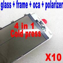 cold press For iPhone 6 6s 7 plus front Glass with Frame with oca polarizer together 4 in 1 lcd screen outer glass repair part 2024 - buy cheap