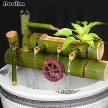 Handmade Bamboo Water Fountains Fish Pond Accessories Decor Opening Gift Feng Shui Wheel Ornaments Home Fish Tank Decoration 2024 - buy cheap