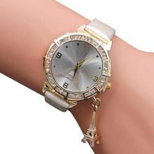 The new authentic watch statement 2018 Lovely and elegant Women Quartz Wrist The Eiffel Tower Rhinestone  pendant Wrist Watch 2024 - buy cheap