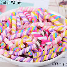 Julie Wang 20PCS Randomly Mix Resin Colorful Soft Rainbow Candy Slime Charms Pendants Jewelry Necklace Bracelet Accessory 2024 - buy cheap