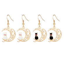 dongsheng Cute Anime Hollow Moon Cat Earrings Cosplay Drop Earring For Girls Women Jewelry -15 2024 - buy cheap