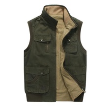 Autumn Vest Men Military Casual Loose Vests Male With Many Pockets Mens Vest Plus Size M-8XL Cotton Double-sided Wear Waistcoat 2024 - buy cheap