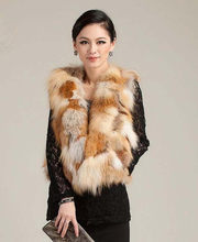 New genuine real natural fox fur vest coat women's fashional gilet ladies sexy jacket outwear custom any size 2024 - buy cheap