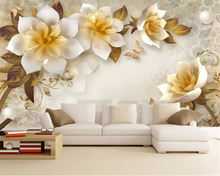 Beibehang-papel tapiz 3d personalizado de moda, magnolia en relieve 3D, Pavo Real, papel de fondo de TV europeo fresco, papel de pared 2024 - compra barato